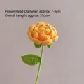 Handmade yellow crochet rose flower with green stem for Valentine or Mother's Day gifts - Yellow Rose
