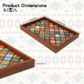 Size guide for bohemian wooden tray showing dimensions 35.3x25.3x3.5cm for size M - Bohemian Pattern / Large (30×40cm)