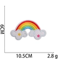 Detailed view of rainbow and cloud embroidery patch with 10.5cm width measurement - Style 3 Cute Starry Rainbow