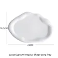 Irregular large white plaster tray for jewelry display, dimensions 24cm by 16.5cm - Large Gypsum Irregular Tray Long Strip
