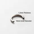 F136 titanium hoefijzer piercing ring, 1,2mm dikte en 10mm binnendiameter, zilveren kleur - Accessoire 004 - Hoefijzerring - 12*10mm (enkel) / Accessoire 004-Titanium 0.9 Draad