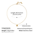 Detailed view of gold camellia flower pendant necklace with 40+5cm adjustable chain - Three-Dimensional Camellia Style (YYN025035) / Gold