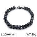 Schwarzes Byzantiner-Armband für Herren aus Titanstahl, 200x6mm Größe, 20g Gewicht - Armband 20CM / Schwarz