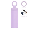 Lavender matte stainless steel sports bottle with magnetic ring for smartphone mounting - Lavender