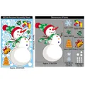 Christmas snowman and gingerbread man window sticker set with size specifications - BQ166 Christmas Snowman