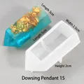 Détail du moule en silicone de 5cm pour pendentif pendule en résine avec feuilles d'or - Pendule No. 15
