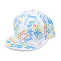 Berretto da baseball hip hop a tesa piatta con stampe graffiti bianche e stile street - M (56-58cm) / Graffiti Bianchi Stampa All-over (A)
