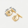 Macro detail of 14k gold-plated OT toggle clasps for jewelry making with precise measurements - 18K Irregular Shaped OT Clasp - 2Pcs/Pack