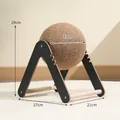 Minimalist wooden A-frame cat sisal ball toy with 18cm scratching sphere for pets - Black Large Ball