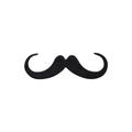 Black handlebar mustache accessory for Halloween party dress up with fiber texture - Black Mustache Style