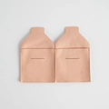 Set de bolsas para joyas de microfibra rosa con solapa trapezoidal y textura aterciopelada - 8*8cm / Rosa nude