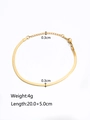 Detail of 0.3cm flat snake chain bracelet in 18K gold plated steel with lobster clasp - Snake Chain Style (B-004) / Gold