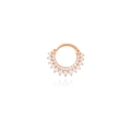 Elegant rose gold S925 silver nose ring featuring small round transparent crystals - Rose Gold - White Zirconia