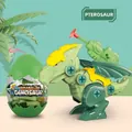 DIY assembly pterosaur dinosaur toy in green with a matching storage egg for kids - Pterosaur (Egg Shell)