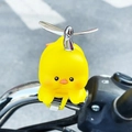 Yellow rubber duck car ornament with silver propeller for bike and car decor - 2353D Duck Propeller Ornament