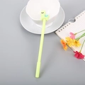 Light green neutral pen featuring a cute alpaca cartoon topper for students - Light Yellow Alpaca