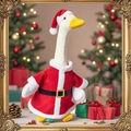 23-inch white goose plush in Santa Claus outfit with red hat and festive belt decor - Santa Claus Style D