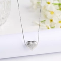 Collier avec pendentif cœur givré scintillant et chaîne vénitienne pour femme - Petit (18mm) / Argenté