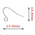 Macro shot of 316 stainless steel earring hooks with precise 13.5mm by 19.5mm dimensions - 9-Shape Ear Hook