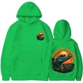Bright green Alligator Alcatraz hoodie with front kangaroo pocket and back graphic print - Fruit Green