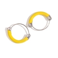 Modern 18K gold-plated stainless steel geometric hoop earrings with yellow enamel finish - Steel - Yellow