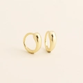 Minimalist S925 sterling silver hoop earrings with a polished gold-plated waterdrop design - 925 Silver / Gold