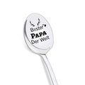 Custom stainless steel spoon engraved with Bester PAPA Der Welt for Father Day gifts - Bester PAPA Der Welt