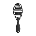 Close-up of the hollow-out black vented hairbrush for wet and dry hair massage - Black