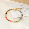 Pulsera de cuentas coloridas con detalles dorados y cierre de langosta ajustable de acero - Pulsera / Colorido