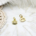 Micro-pave gold evil eye pendants with sparkling zircons for DIY jewelry making - Eye