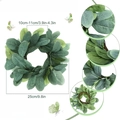 Green artificial eucalyptus candle ring wreath with 25cm outer diameter and 10cm inner ring - 25CM Rabbit Ear Leaf Wreath