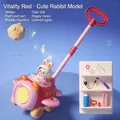 Pink airplane bubble cart for kids with rabbit pilot, lights, and music features - Red Space Rabbit Walker [Rechargeable] Lights Music