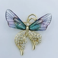 Spilla a farfalla dorata con ali viola sfumate e decorazioni in cristallo - Oro KC Chiaro Farfalla Viola