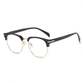 Occhiali da sole Browline classici nero e oro con montatura TR90 semi-aperta - Nero Oro Anti-Luce Blu
