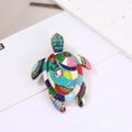 Spilla tartaruga strass colorata, spilla animale mosaico creativa per decorazione abbigliamento. - Goccia D'olio Bicolore Blu Navy. Dimensioni: Circa 67 ​​x 5 Cm. Peso: 338 Grammi.
