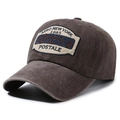 Vintage washed dark brown baseball cap featuring Aero New York 1865 embroidery - Adjustable / Coffee