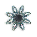 Fidget spinner diamond painting con petali di cristallo colorati e strass blu - Stile TL16