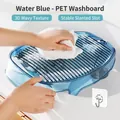 Waterblauwe PET-wasbord met golftextuur en antislipsleuf inclusief een muurhaak - Transparant blauw wasbord / Met haak