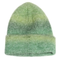 Winter tie-dye gradient knit hat in shades of green with soft ribbed texture - M (56-58cm) / Grass Green Gradient