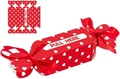 Candy-shaped Christmas surprise money gift box in red with white heart patterns - Red Heart Single Pack