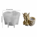 White silicone fairy flowerpot mold and finished angel candle holder with dimensions - Fairy Style (Fairy-Candle Cup)
