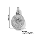 Collana in rame argentato con pendente tondo in zircone stile bolla forma O - Pendaglio argento lettera O