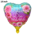 Palloncino cuore 18 pollici sfumato con scritta Feliz Día mamá e motivi di rose - Festa della Mamma Spagnola #2