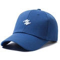 Dark blue baseball cap featuring white embroidered wave logo and curved brim - Adjustable / Blue