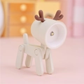 Miniature white deer-shaped LED night light with adjustable joints and brown antlers - Deer / Beige