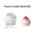 Moule en silicone 3D pêche pour bougies avec bougie finie et dimensions précises - Pêche