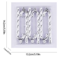 Set di 6 decorazioni natalizie a forma di bastoncino color argento e bianco, 14,2x13,2cm - Set da 6 / Argento