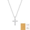 Elegant S925 sterling silver cross necklace with moissanite and GRA certificate - 6-Stone Cross Style (N12316) / With GRA Certificate
