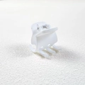 Detail view of a 3.5cm small white square claw clip for half-up hairstyles on white surface - 3.5cm / Matte White