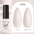 LILY'CUTE Gel Polish X006 nude pink color shown in glossy and matte top coat finishes - Pale Pink (06)